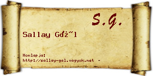 Sallay Gál névjegykártya